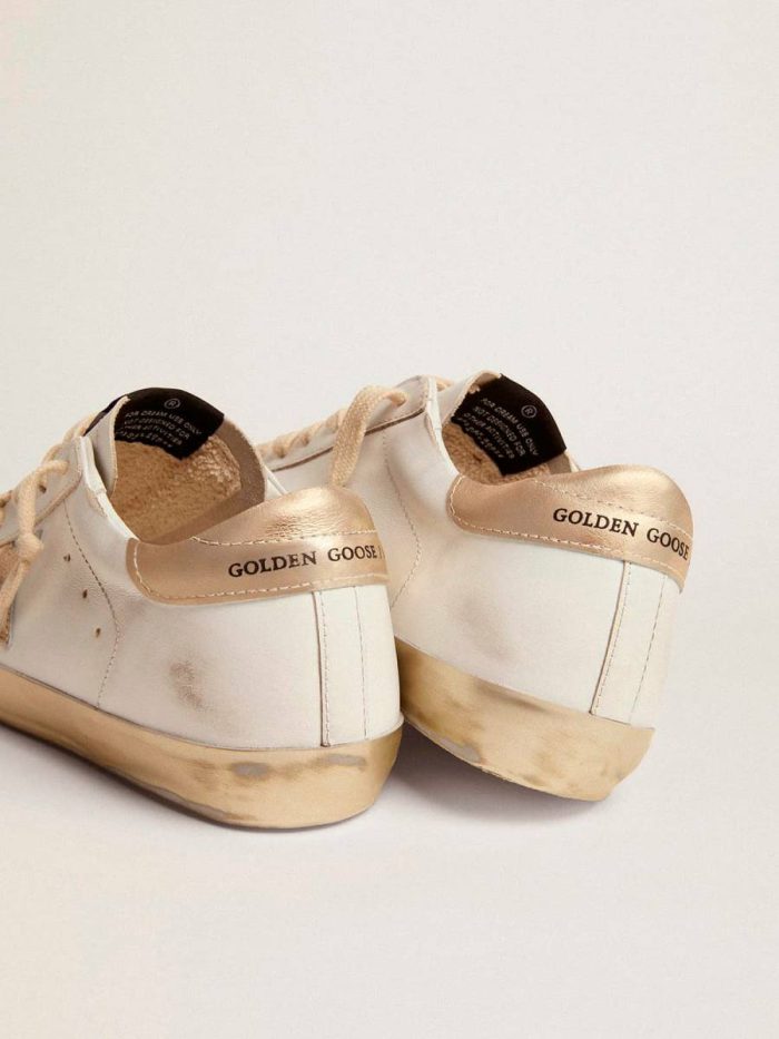 Golden Goose Super-Star Women Women's Super-Star With Gold Sparkle Foxing And Metal Stud Lettering