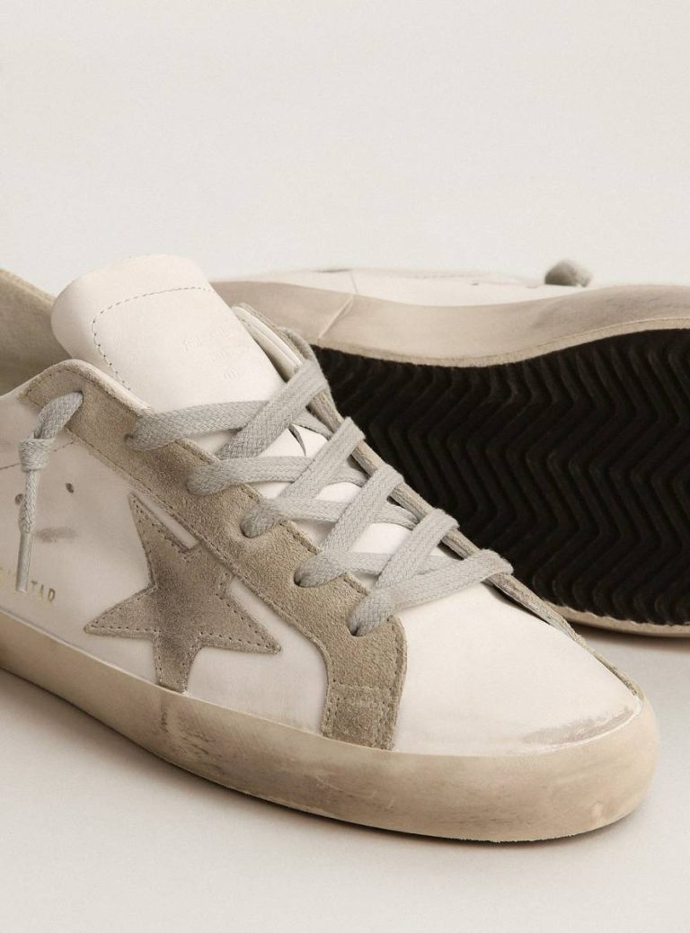 Golden Goose Super-Star Women’s Super-Star With Gray Suede Star And Heel Tab Women