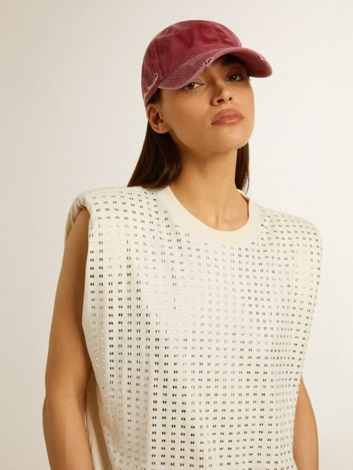 Golden Goose T-Shirts & Tops Aged White Women Aged White Sleeveless T-Shirt Embellished With Crystals