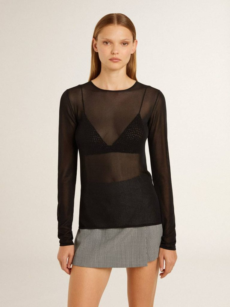 Golden Goose T-Shirts & Tops Women's Black Crew Neck T-Shirt Black Women