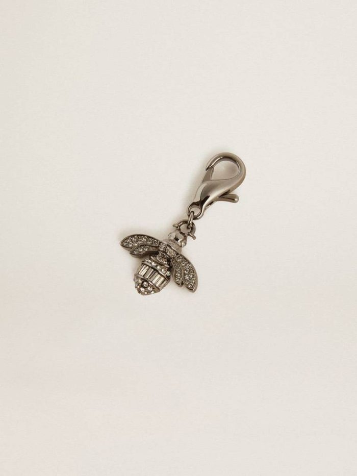 Golden Goose Women Bag Accessories Bee-Shaped Charm In Silver-Colored Brass With Crystals Silver
