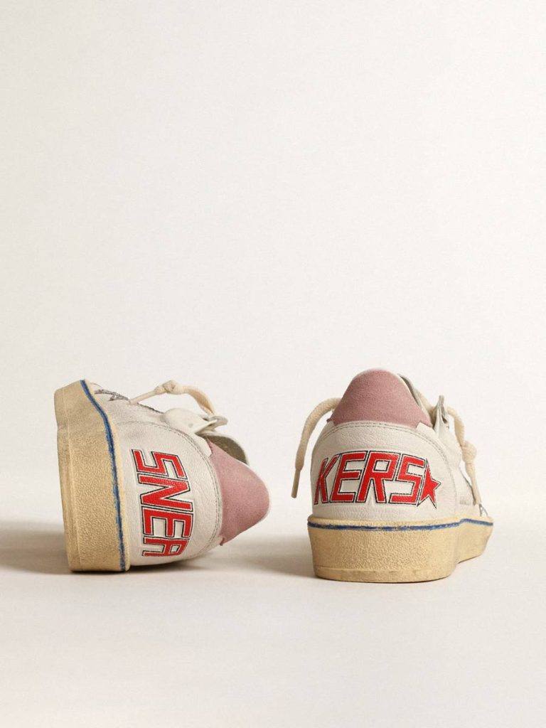 Golden Goose Women Ball Star Ball Star Ltd With Glitter Star And Pink Suede Heel Tab
