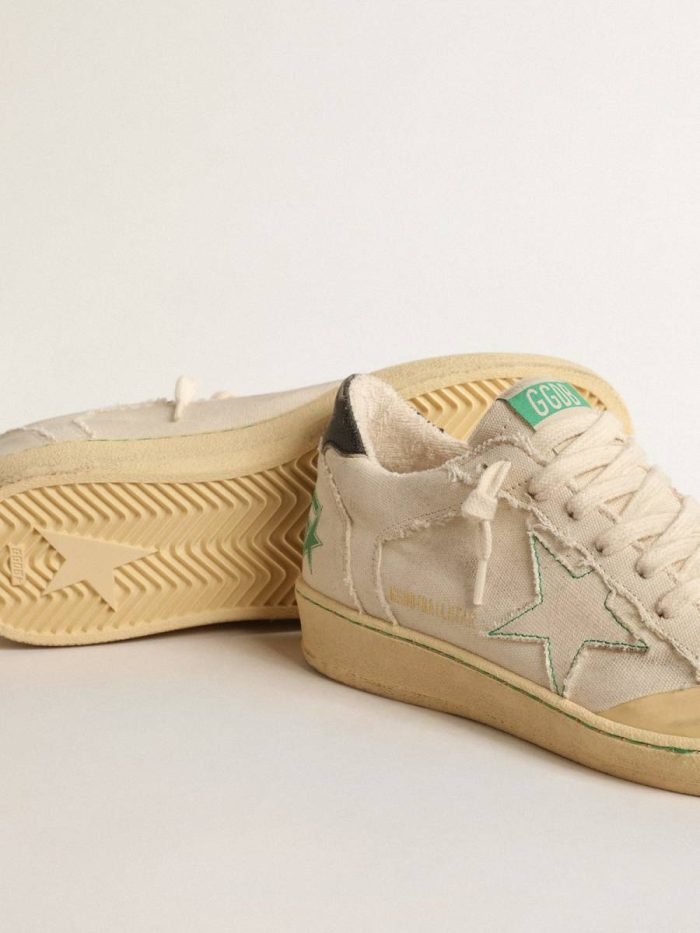 Golden Goose Women Ball Star Ball Star Ltd With Vanilla Canvas Star And Leather Heel Tab
