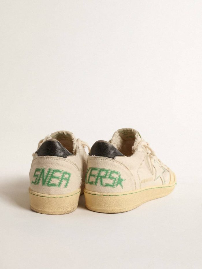 Golden Goose Women Ball Star Ball Star Ltd With Vanilla Canvas Star And Leather Heel Tab