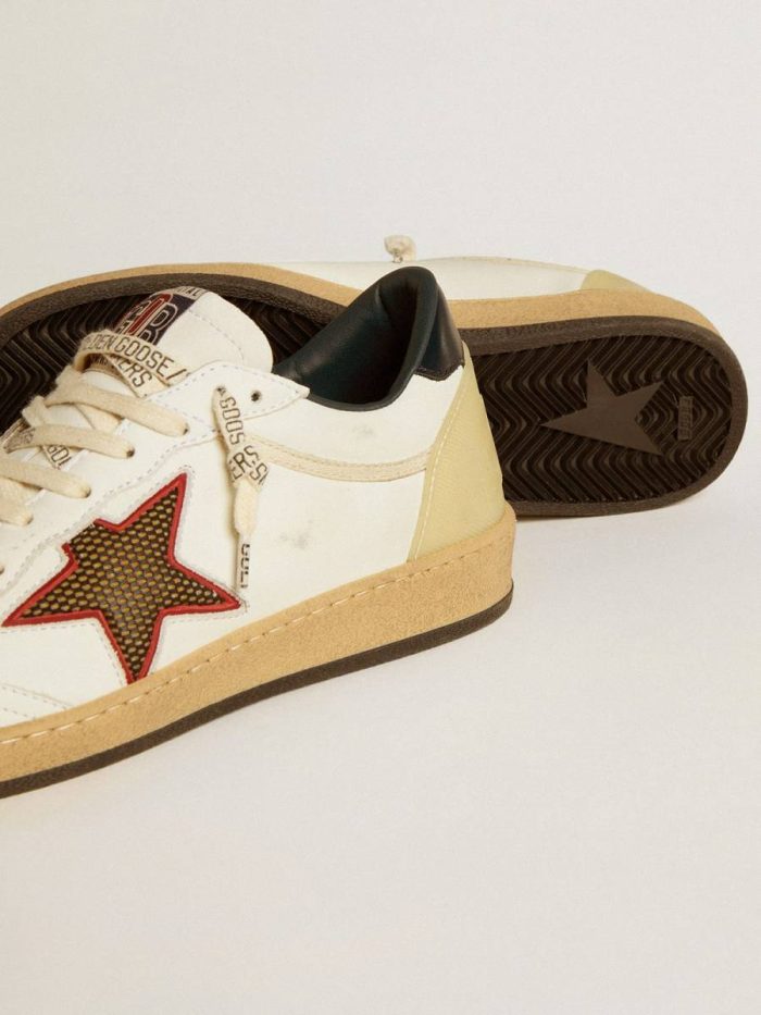 Golden Goose Women Ball Star Women’s Ball Star Ltd With Mesh Star And Midnight Blue Leather Heel Tab White