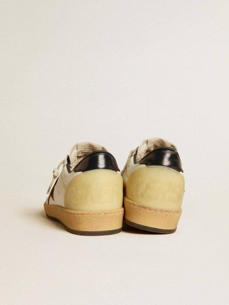 Golden Goose Women Ball Star Women’s Ball Star Ltd With Mesh Star And Midnight Blue Leather Heel Tab White