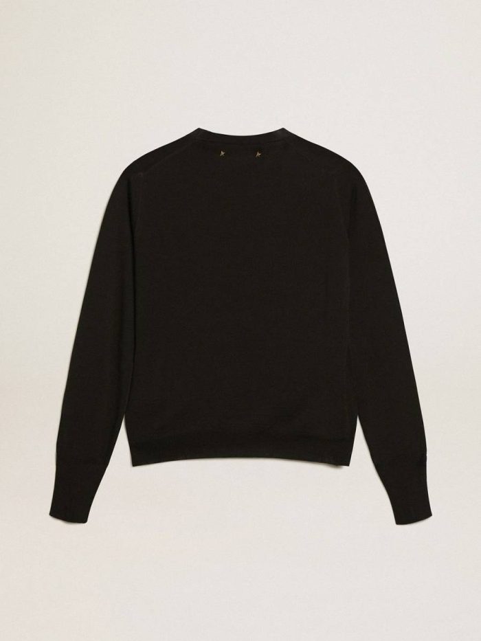 Golden Goose Women Black Knitwear Women's Round-Neck Sweater In Black Wool