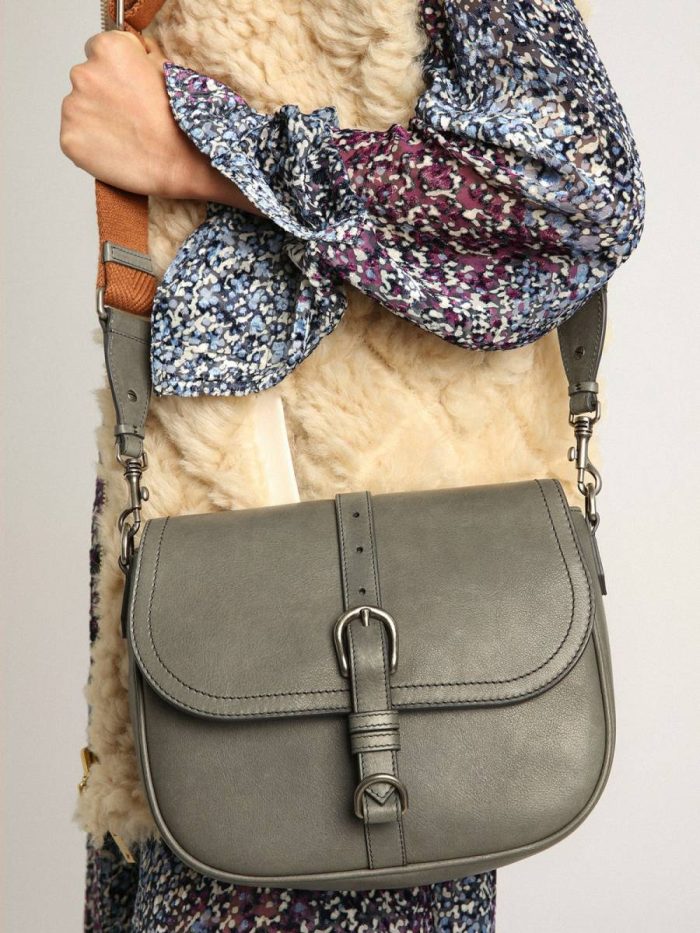 Golden Goose Women Crossbody Bags Stone Gray Women's Francis Bag Medium In Stone Gray Leather