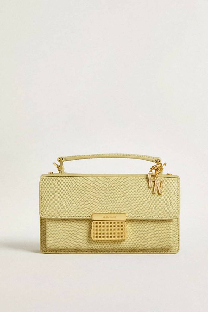 Golden Goose Women Gold Letter F Charm In Gold-Colored Brass With Crystals Bag Accessories