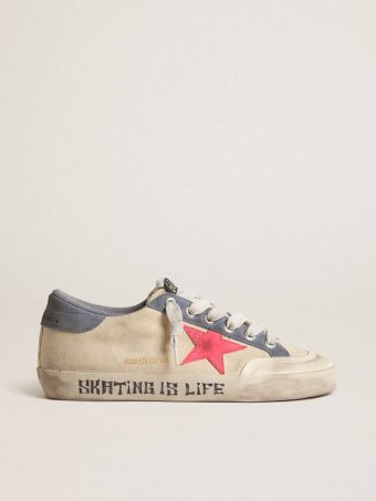 Golden Goose Women Super-Star Penstar Ltd In Canvas With Lobster-Colored Suede Star Super-Star