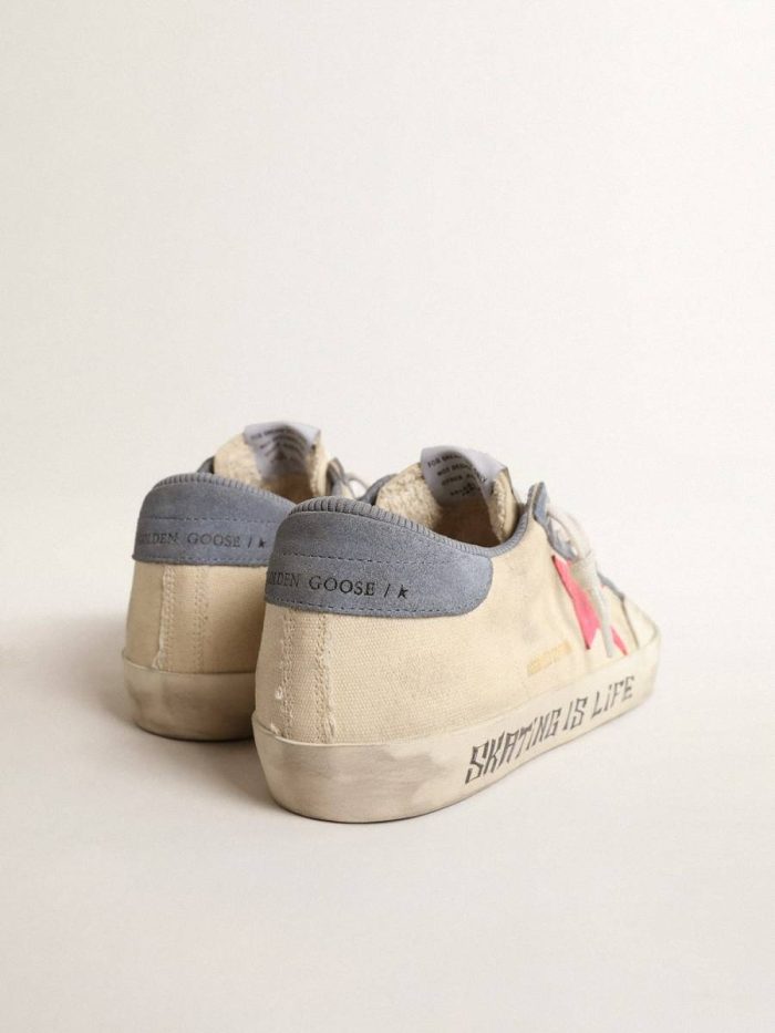 Golden Goose Women Super-Star Penstar Ltd In Canvas With Lobster-Colored Suede Star Super-Star