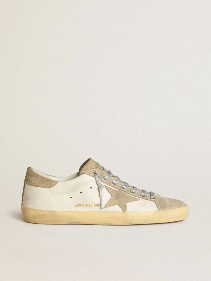 Golden Goose Women Women’s Super-Star In Nappa With Ice-Gray Suede Star And Black Embroidery Super-Star