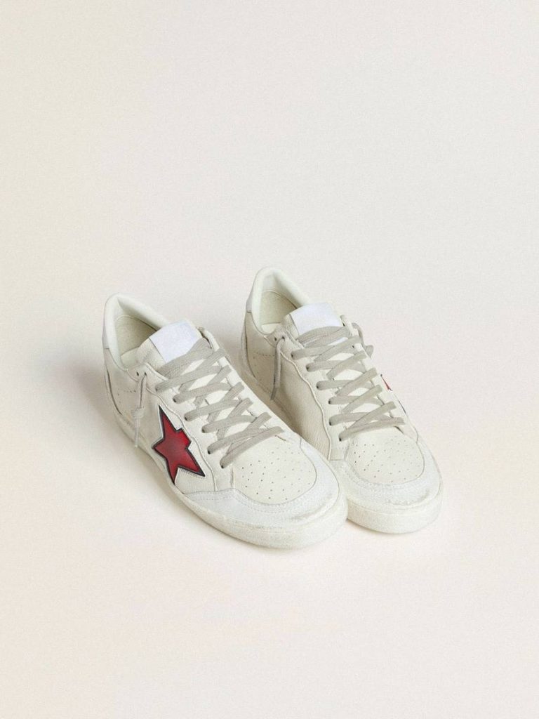 Golden Goose Women’s Ball Star Ltd With Red Star And Silver Heel Tab Ball Star Women
