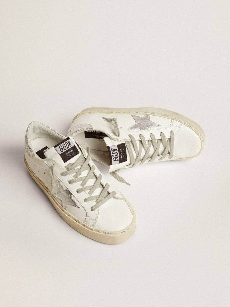 Golden Goose Women's Hi Star With Star And Metallic Silver Heel Women Hi Star