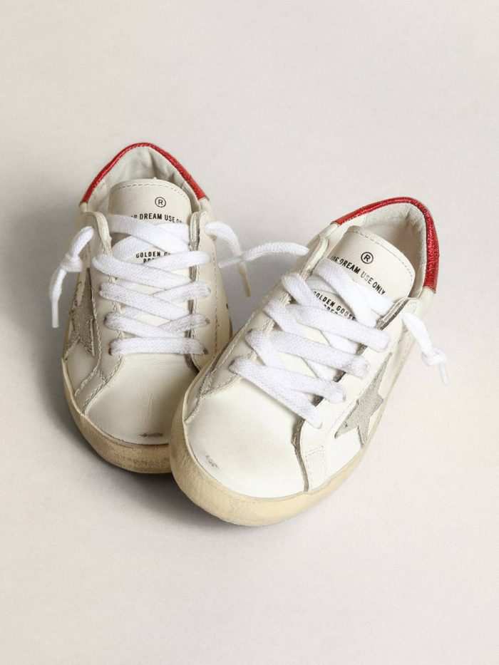 Golden Goose Young Super-Star With Gray Suede Star White Boys (4-10 Years) Kids