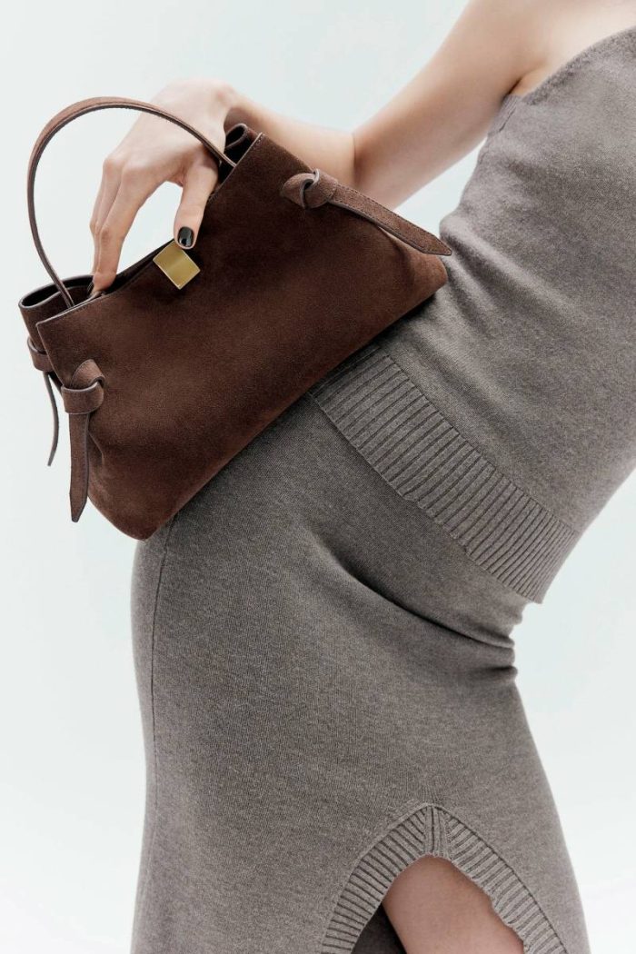 Gyoza - Chocolate Suede Women Chocolate Yuzefi Crossbody Bags