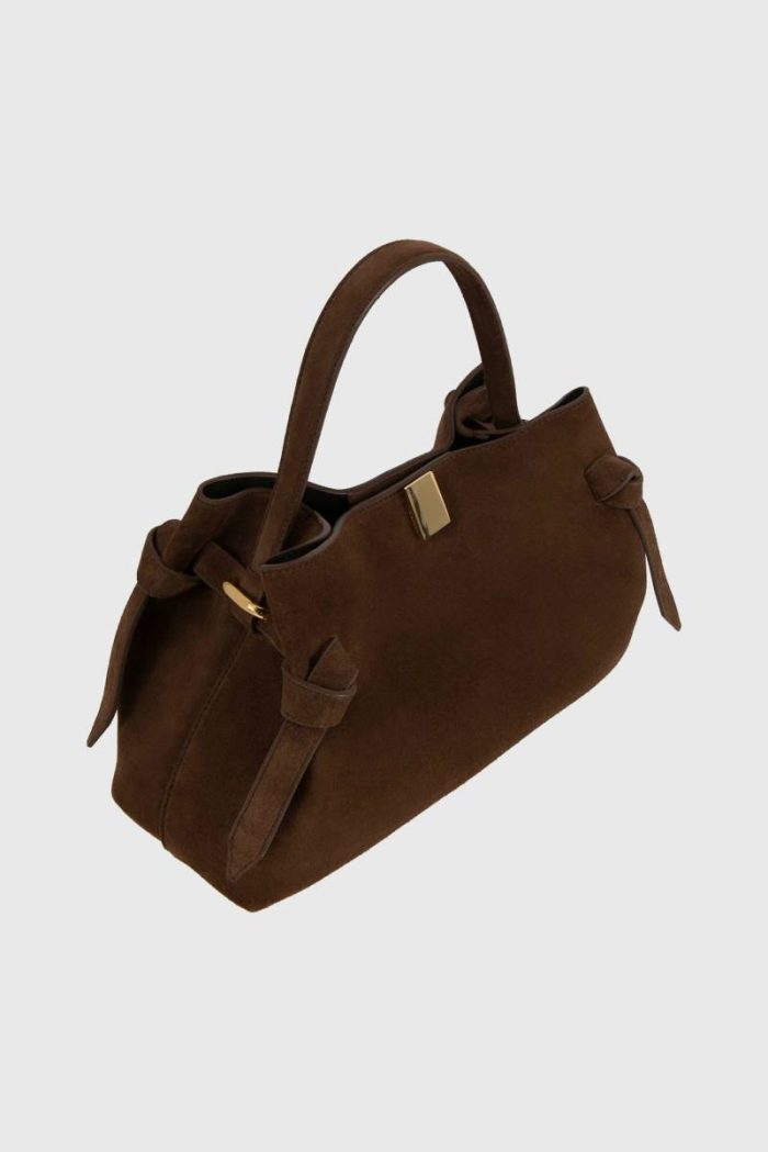 Gyoza - Chocolate Suede Women Chocolate Yuzefi Crossbody Bags