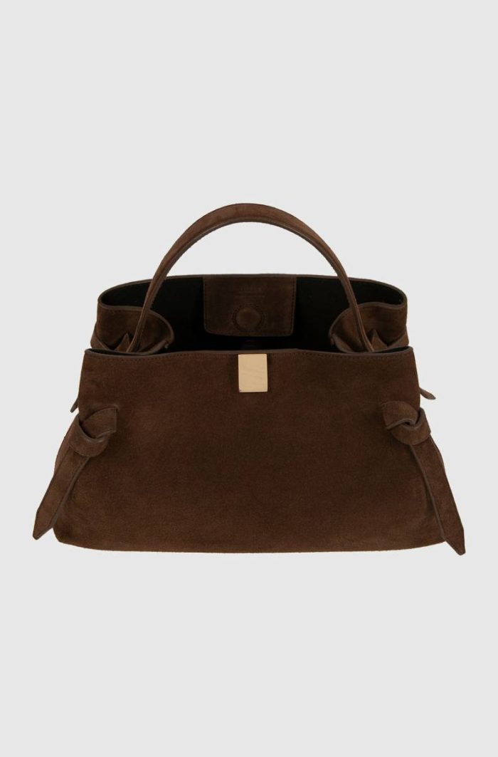 Gyoza - Chocolate Suede Women Chocolate Yuzefi Crossbody Bags