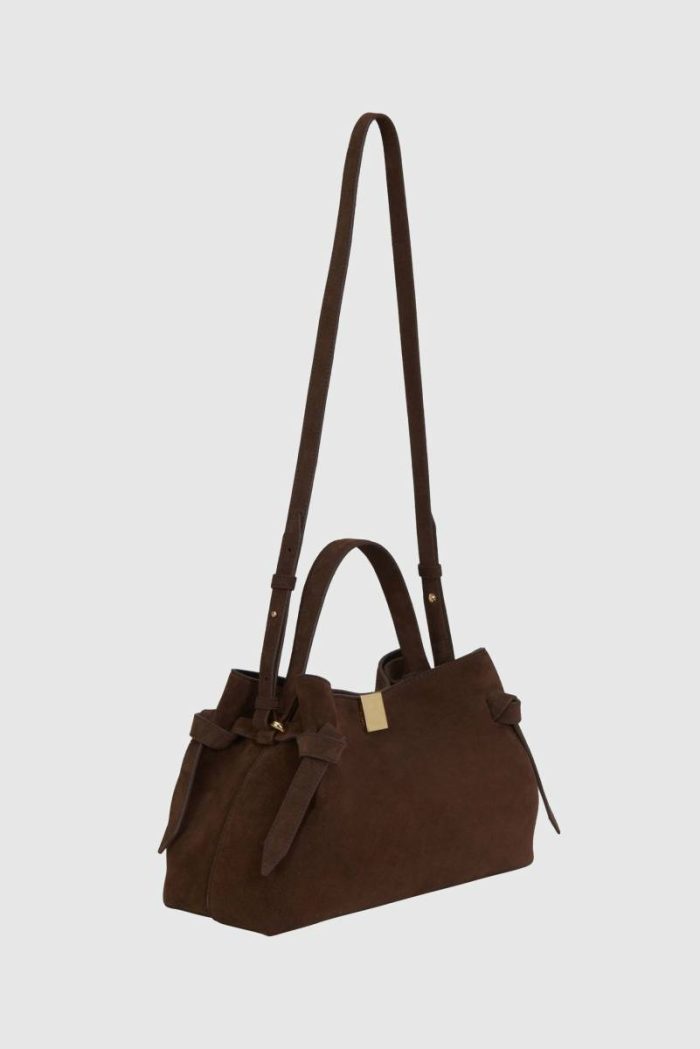 Gyoza - Chocolate Suede Women Chocolate Yuzefi Crossbody Bags