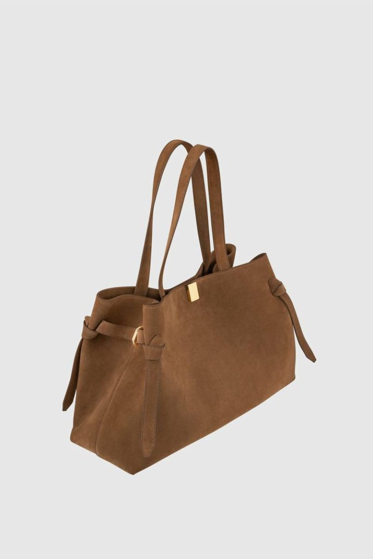 Gyoza Tote - Cognac Suede Women Tote Bags Yuzefi