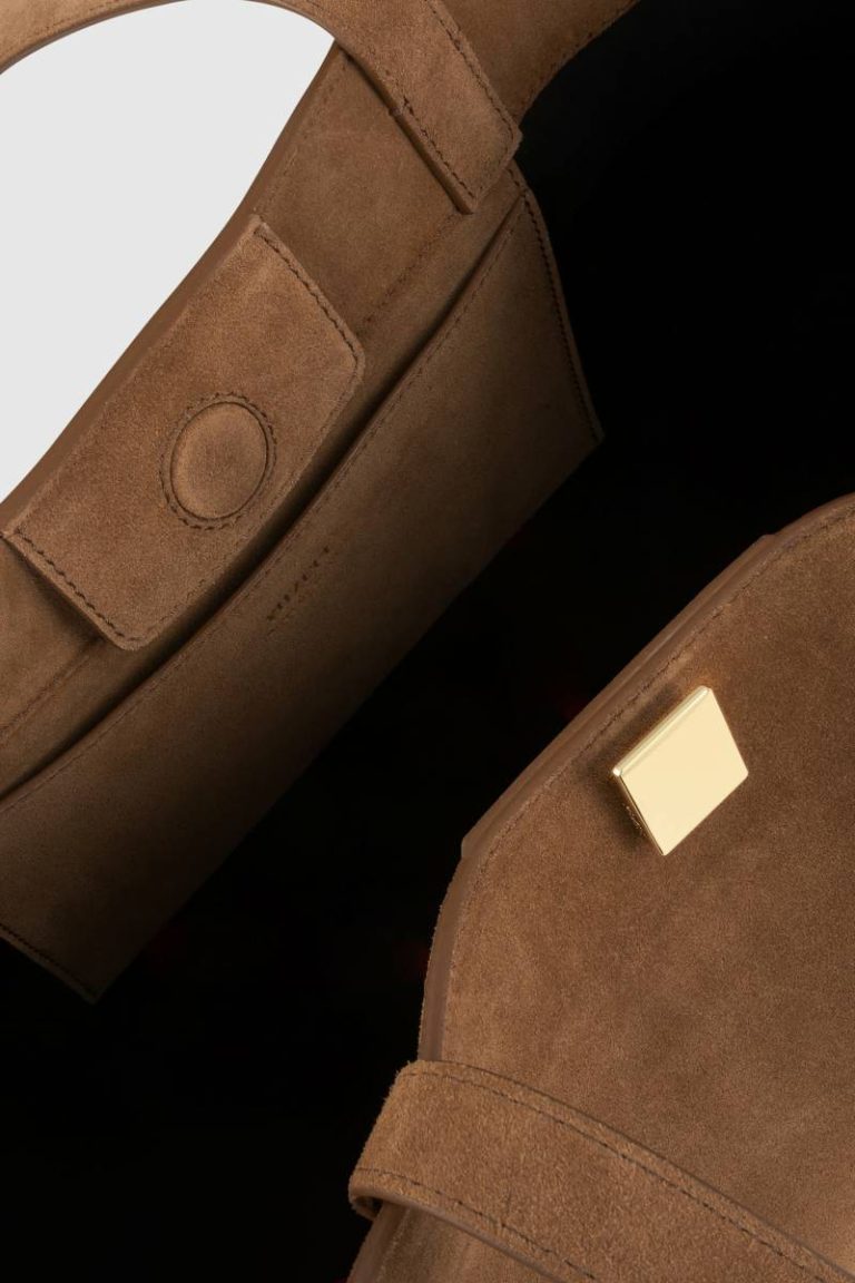 Gyoza Tote - Cognac Suede Women Tote Bags Yuzefi