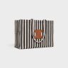 Hobo And Tote Bags Black / White Celine Large Cabas Thais In Striped Textile And Calfskin Women