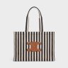 Hobo And Tote Bags Black / White Celine Large Cabas Thais In Striped Textile And Calfskin Women
