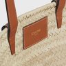Hobo And Tote Bags Tan Medium Celine Classic Panier In Palm Leaves And Calfskin Women
