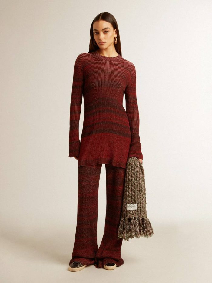Irregular-Striped Cotton Dress Purple Grape Women Golden Goose Dresses & Jumpsuits