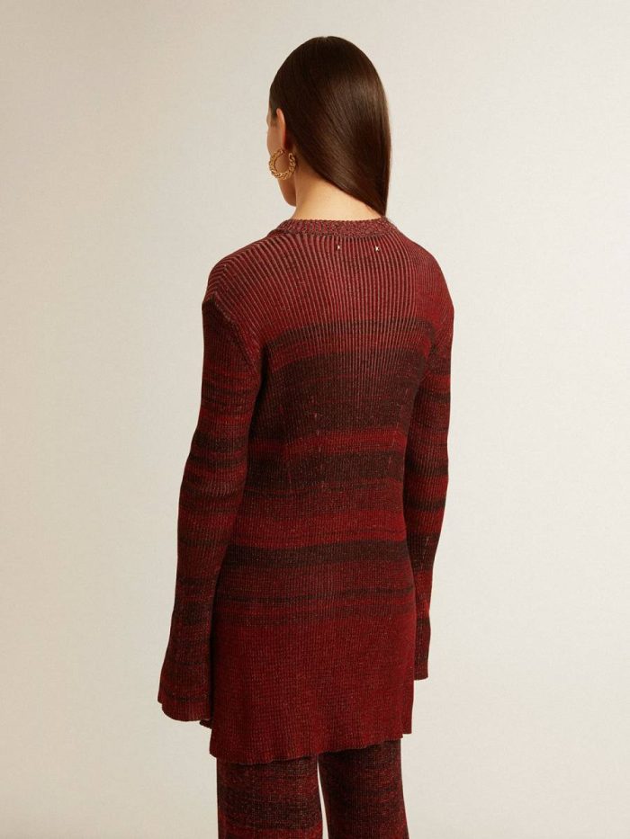 Irregular-Striped Cotton Dress Purple Grape Women Golden Goose Dresses & Jumpsuits