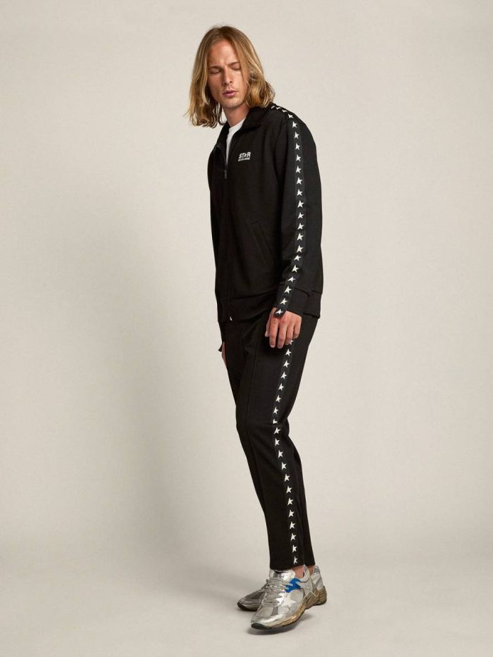 Jeans & Pants Men's Black Joggers With White Stars On The Sides Men Golden Goose Black