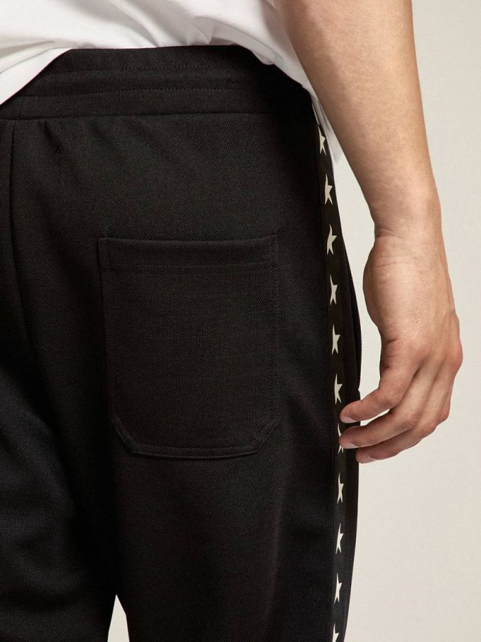 Jeans & Pants Men's Black Joggers With White Stars On The Sides Men Golden Goose Black