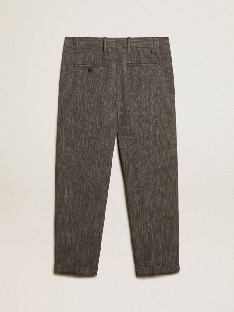 Jeans & Pants Men's Chinos In Gray Melange Wool Blend Golden Goose Men Gray