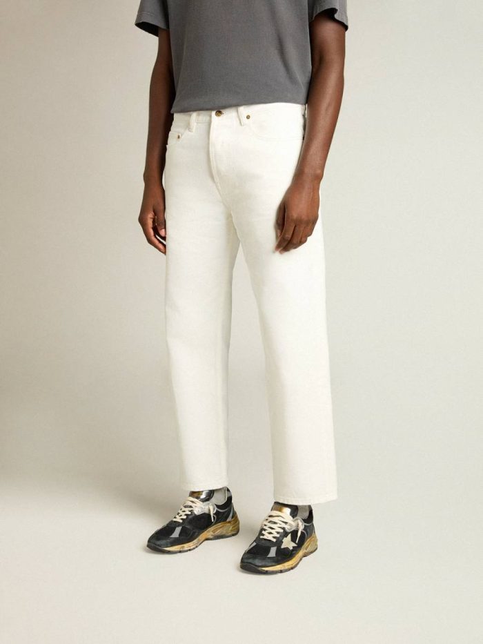 Jeans & Pants Men's White Denim Pants Lived-In White Golden Goose Men
