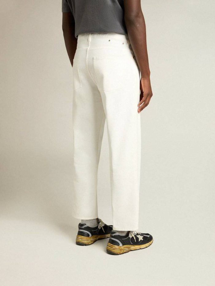 Jeans & Pants Men's White Denim Pants Lived-In White Golden Goose Men