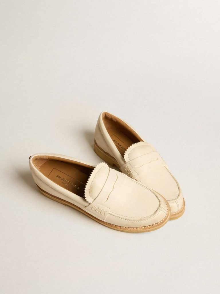 Jerry Loafer In Butter-White Leather Loafers & Ballerinas Butter White Golden Goose Women