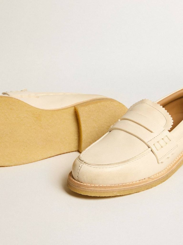 Jerry Loafer In Butter-White Leather Loafers & Ballerinas Butter White Golden Goose Women