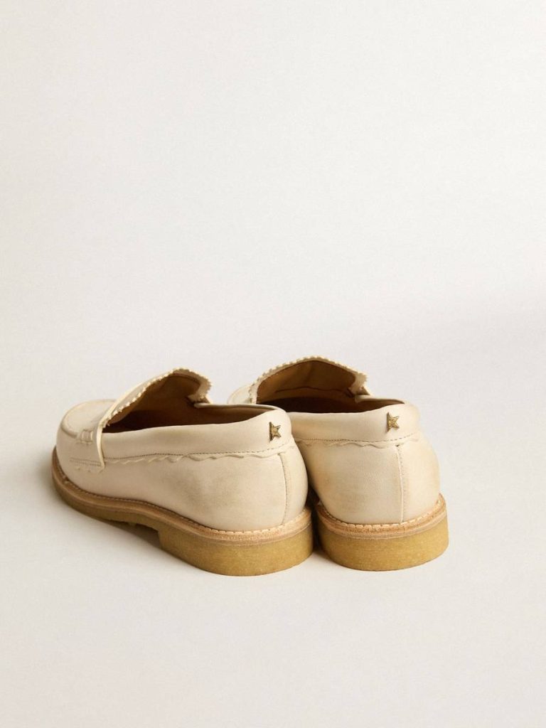 Jerry Loafer In Butter-White Leather Loafers & Ballerinas Butter White Golden Goose Women