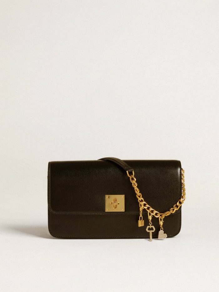 Key-Shaped Charm In Gold-Colored Brass With Crystals Women Golden Goose Bag Accessories Gold