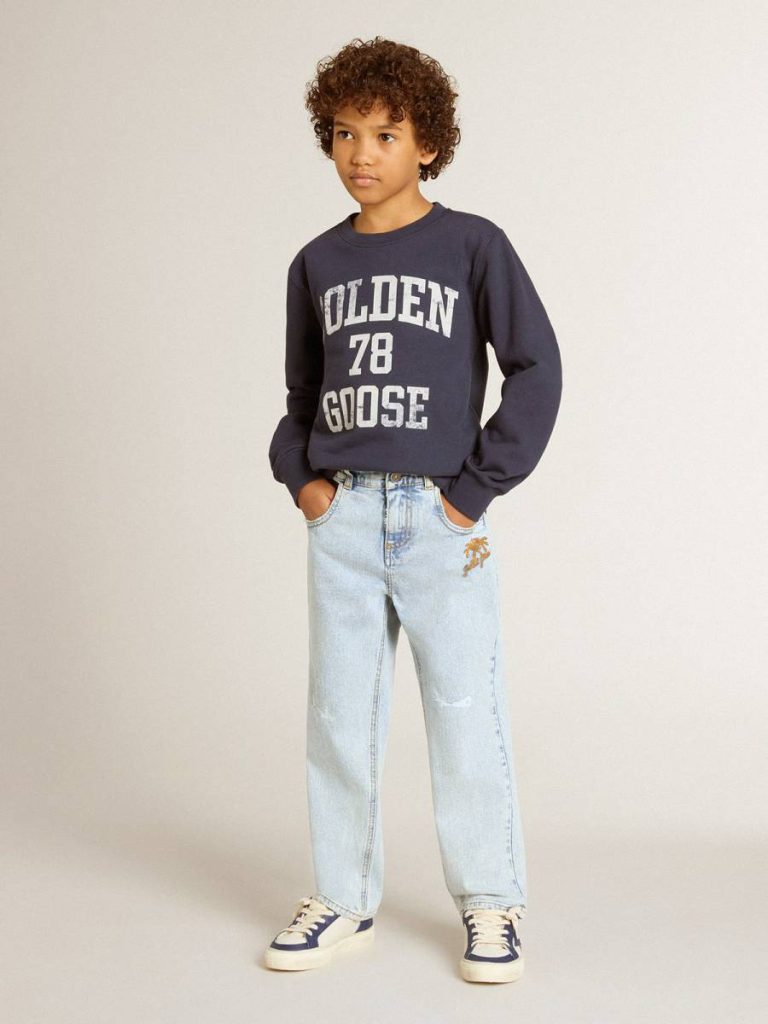 Kids Boys' Light Denim Jeans Light Denim Golden Goose Bottomwear Selection (4-12 Years)
