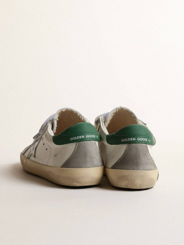 Kids Old School Young With Metallic Leather Star And Green Heel Tab Golden Goose Boys (4-10 Years)