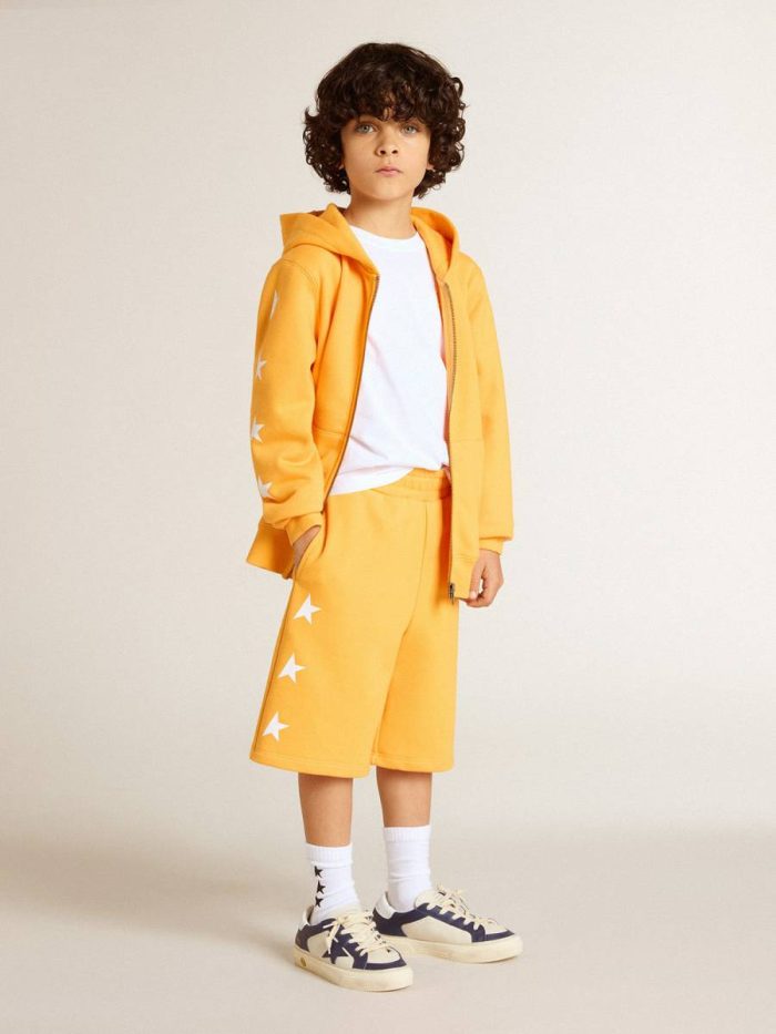 Kids Orange Boys’ Orange Sweatshirt With Zip Fastening Golden Goose Topwear Selection (4-12 Years)