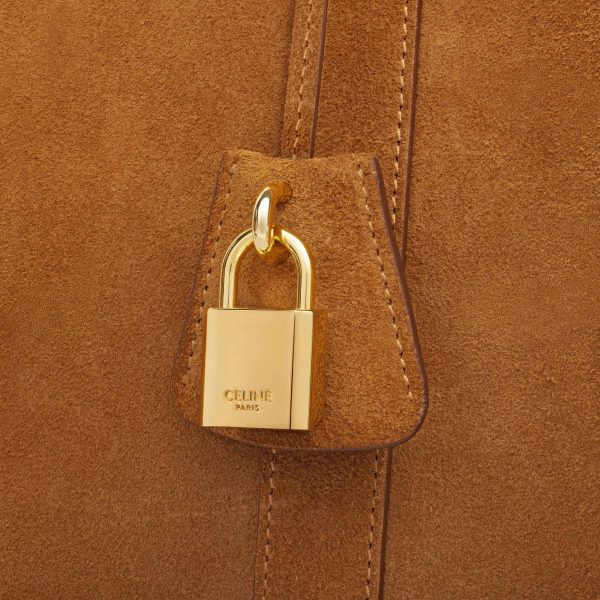 Large Cabas In Suede Calfskin Men Celine Tote Bags Pecan