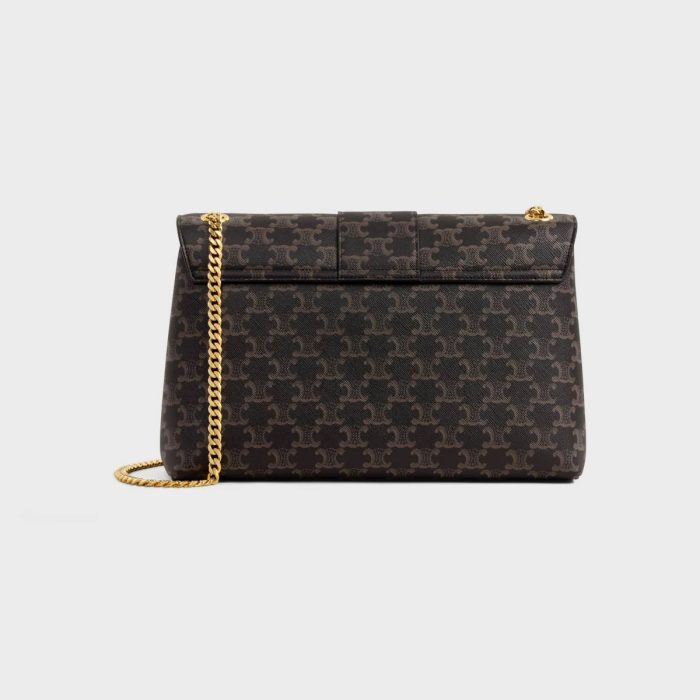Large Celine Victoire Bag In Triomphe Canvas Cross-Body Bags Women Tan