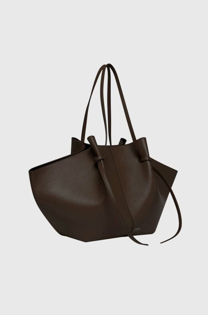 Large Mochi - Tobacco Smooth Leather Women Tobacco Yuzefi Tote Bags