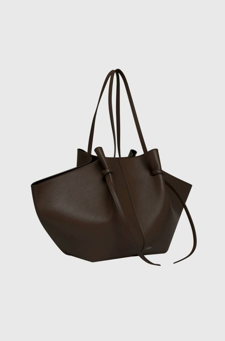 Large Mochi - Tobacco Smooth Leather Women Tobacco Yuzefi Tote Bags