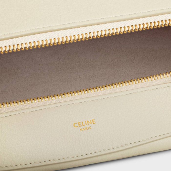 Large Romy In Supple Grained Calfskin Shoulder Bags Women Celine Limestone