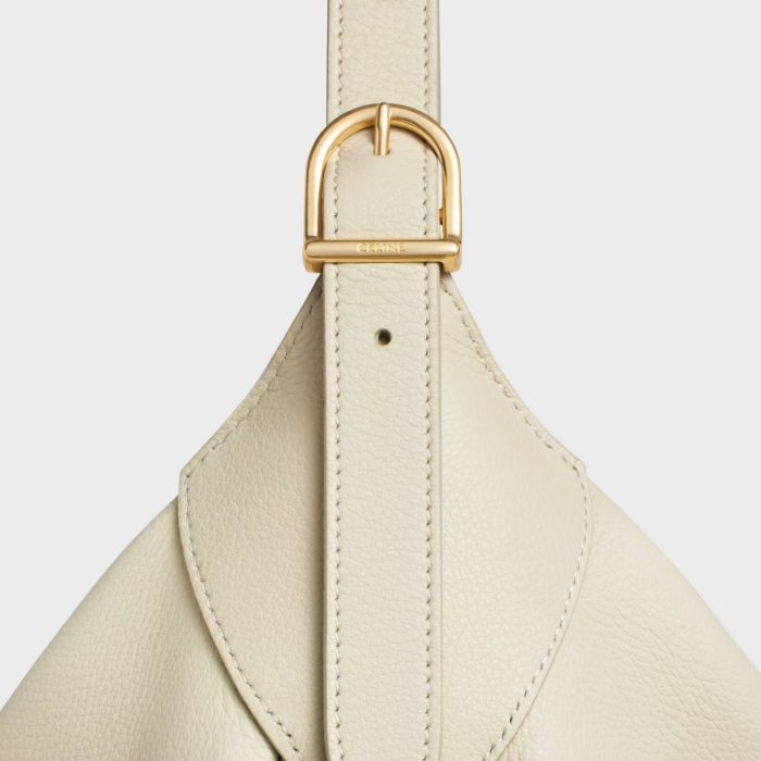 Large Romy In Supple Grained Calfskin Shoulder Bags Women Celine Limestone