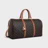 Large Travel Bag In Triomphe Canvas And Calfskin Women Cross-Body Bags Tan Celine