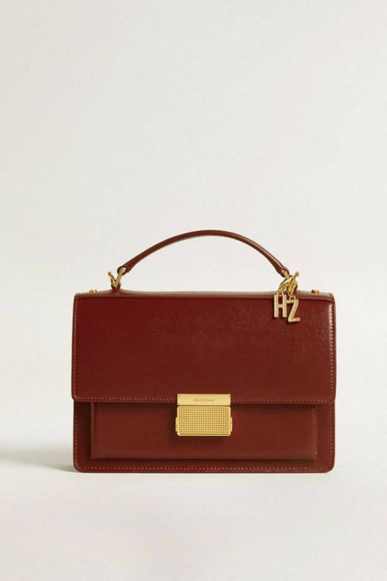 Letter H Charm In Gold-Colored Brass With Crystals Women Gold Golden Goose Bag Accessories